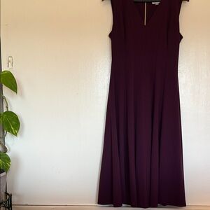 Calvin Klein Sleeveless Midi Dress in Deep Purple